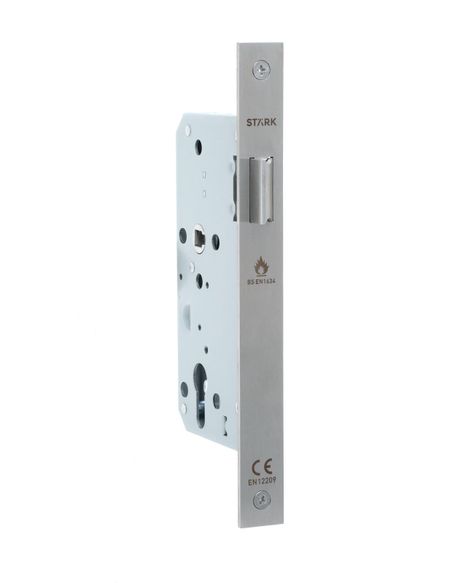 Cerradura de embutir simple paso. Resis al fuego. Acero inox-0