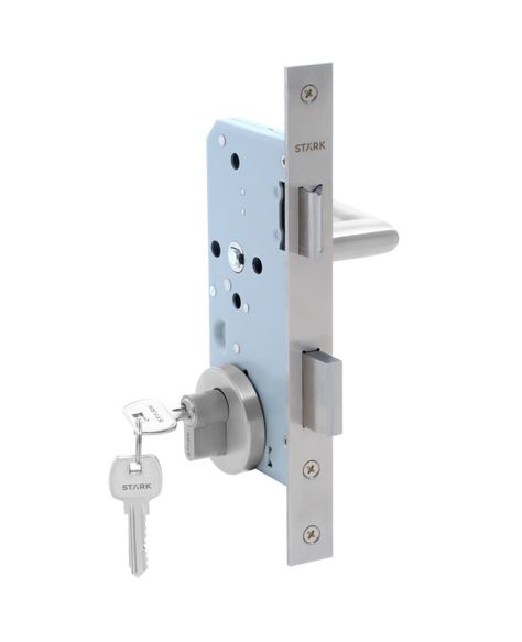 Cerradura de embutir acc princ. Llave ambo lado. Acero inox-0