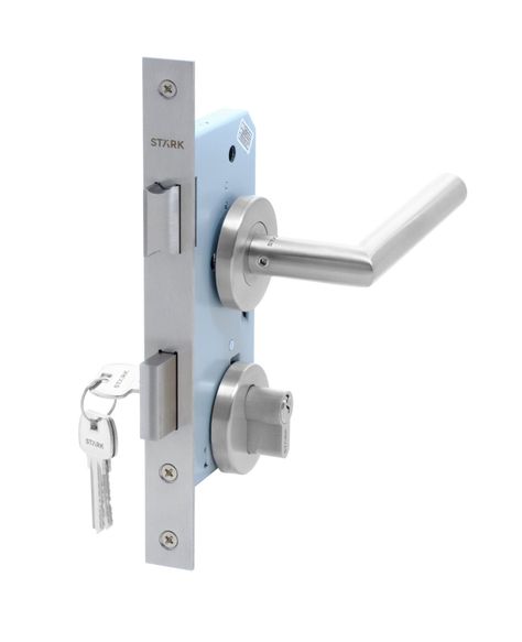 Cerradura de embutir acc princ. Llave ambo lado. Acero inox-1