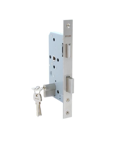 Cerradura de embutir a princ, ofi, Llave ext/seg int. A inox-1