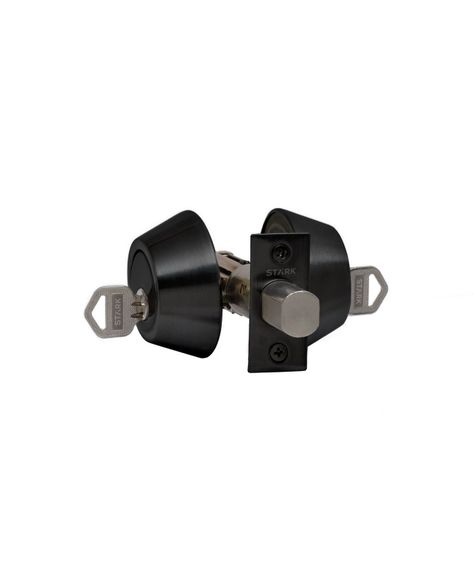 Cerrojo de seguridad, cilindro exterior e interior. (Negro mate)-0