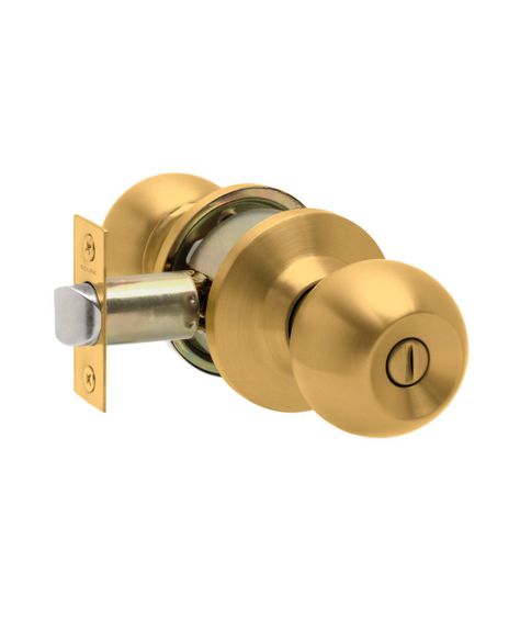 Cerradura de pomo cilíndrica, Baño - Dormitorio. (Bronce pulido)-1