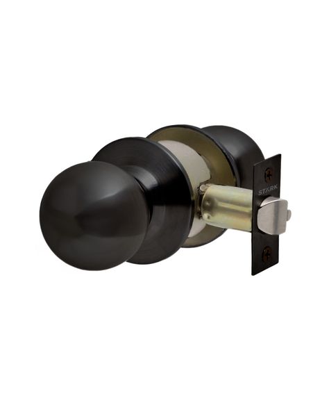 Cerradura de pomo cilíndrica, simple paso. (Negro mate)-0