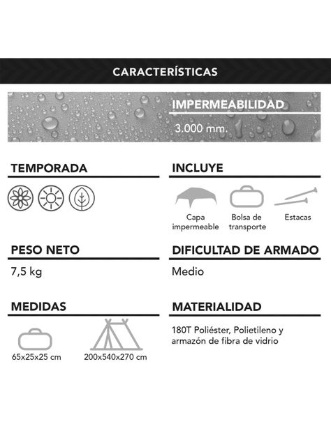 Carpa 10 Personas Camping Outdoor Gris-7
