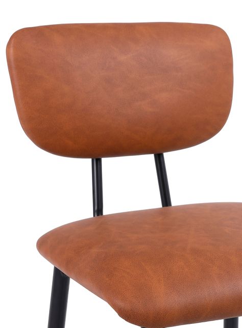 Pack 2 Pisos de Bar o Cocina Mid-Century con Respaldo Marrón-4
