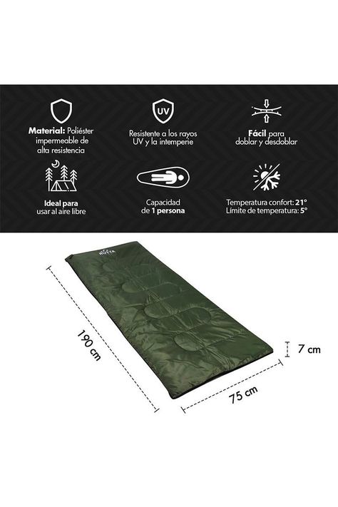 Saco de Dormir 250 GR Verde-2