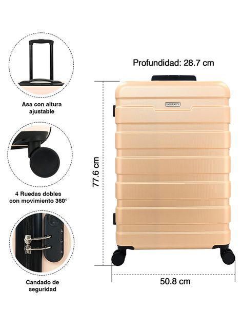 Maleta Rigida Danubio l 23kg champagne-2