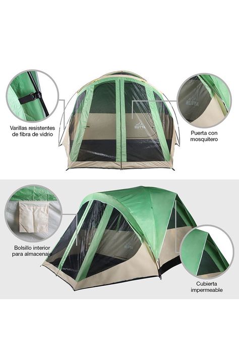 Carpa 10 Personas Camping Outdoor Verde-1