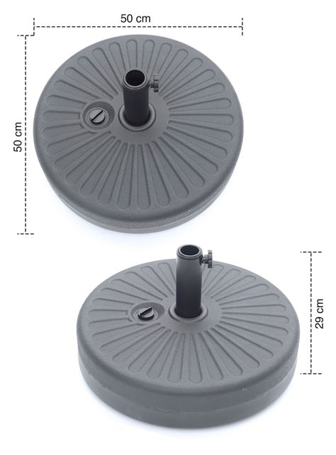 Base Redonda Para Quitasol Novahus 21 kg - Negro-2
