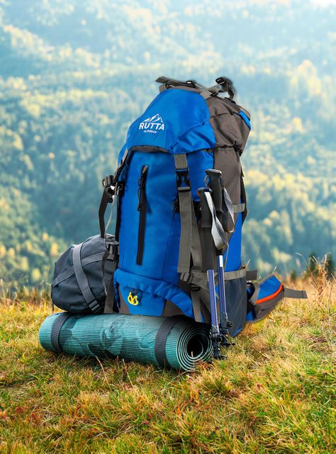Mochila Camping 50L Azul-7