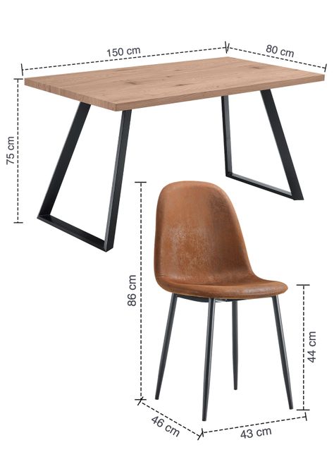 Comedor Soho Mesa 75x80x150 4 Sillas Pu Café-2
