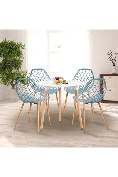 Pack 4 Sillas De Comedor Pp New Gris-1