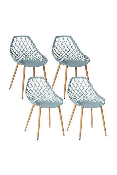 Pack 4 Sillas De Comedor Pp New Gris-0