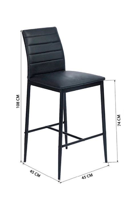 Pack 2 Sillas de Bar Boston Negro-2