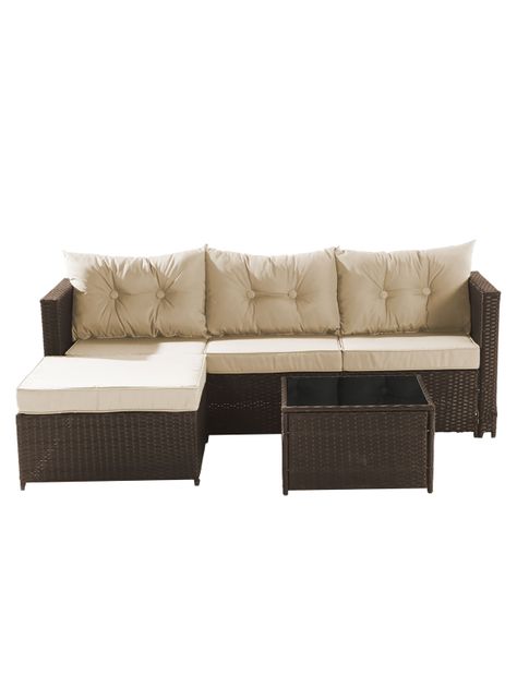 Seccional Intercambiable 3 Cuerpos Terraza Sofa + Mesa Café-1
