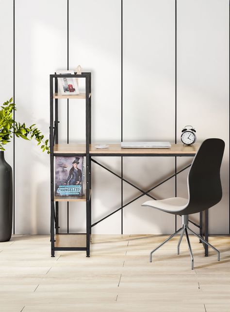 Escritorio Industrial Iron con Repisas 120x100x52 Cm-1