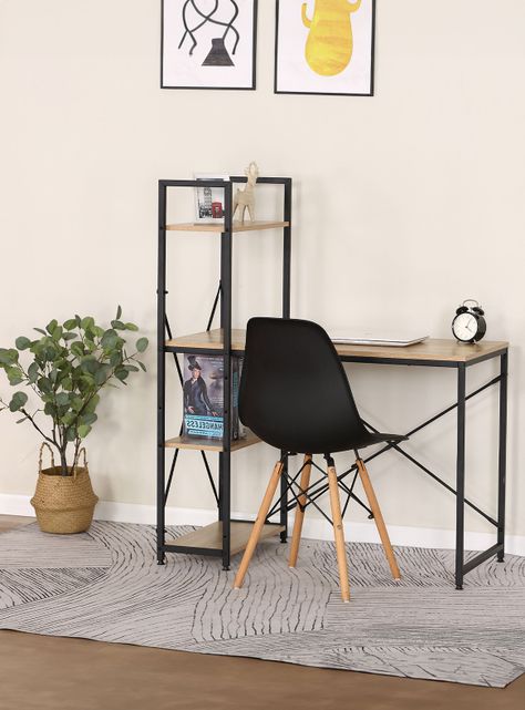 Escritorio Industrial Iron con Repisas 120x100x52 Cm-5