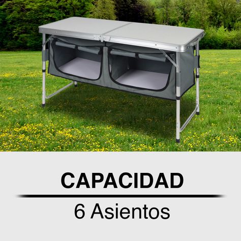 Mesa de Camping Plegable Multicolor-4