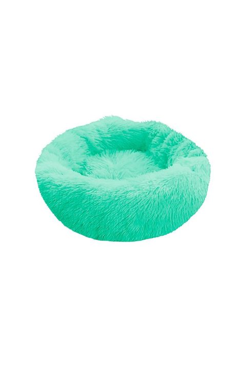 Cama Mascotas Antiestres Circular Felpa M Verde-0