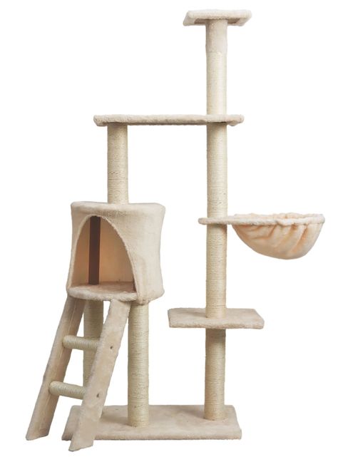 Torre Rascador Para Gatos Multinivel 135cm Café-0