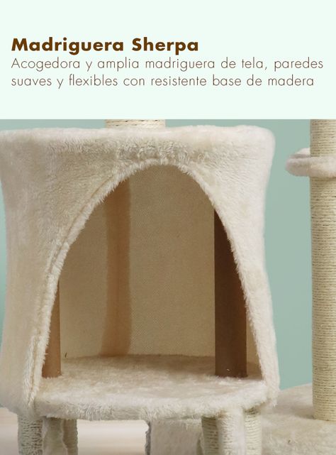 Torre Rascador Para Gatos Multinivel 135cm Café-4