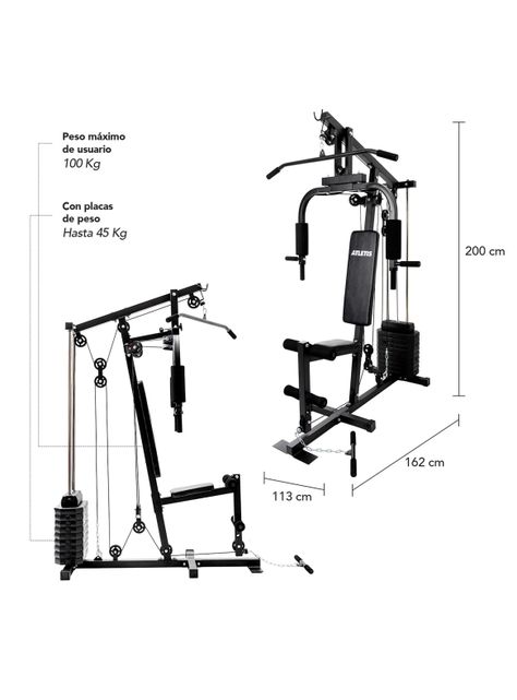 Home Gym Multifuncional Xtreme Force 45 kg con Poleas-1