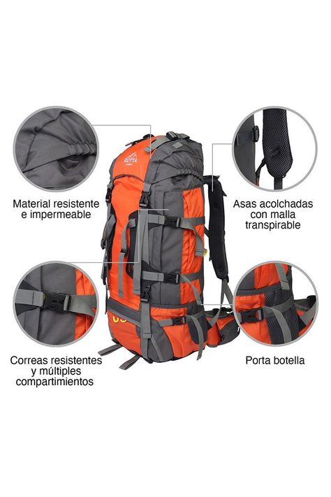 Mochila Camping 80L Naranjo-3
