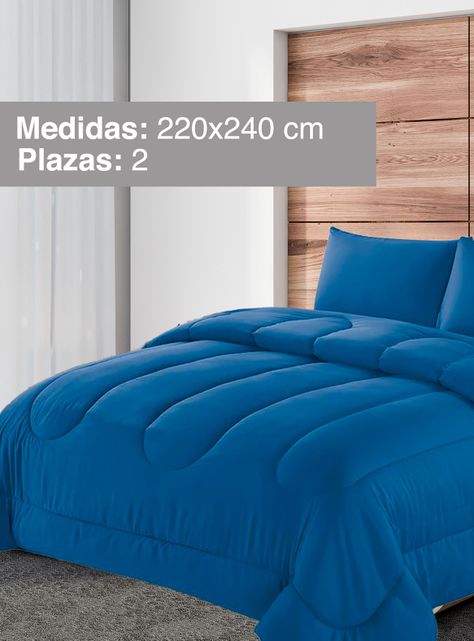 Plumón Liso Colors 2 Plazas Azul-2