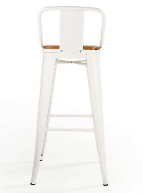 Pack 4 Pisos Bar Tolix Asiento Madera Blanco-3