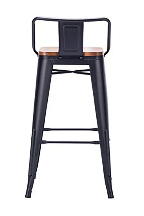 Pack 4 Pisos Bar Tolix Asiento Madera Negro-5
