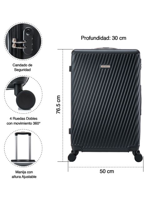 Maleta Rigida Milan l 23kg negro-2