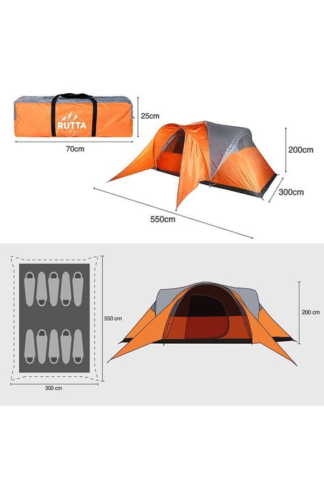 Carpa 10 Personas Camping Outdoor Naranjo-2