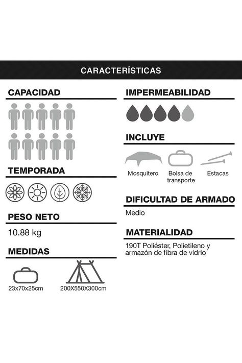 Carpa 10 Personas Camping Outdoor Naranjo-4