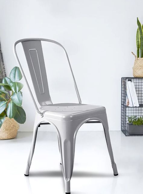 Silla de Bar Metal Tolix Gris-1
