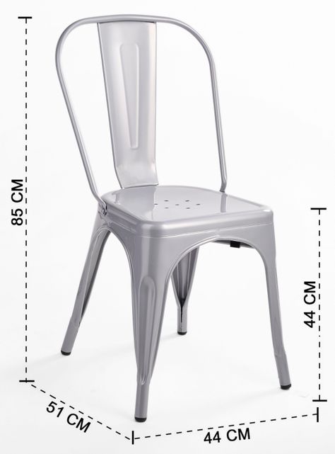 Silla de Bar Metal Tolix Gris-2