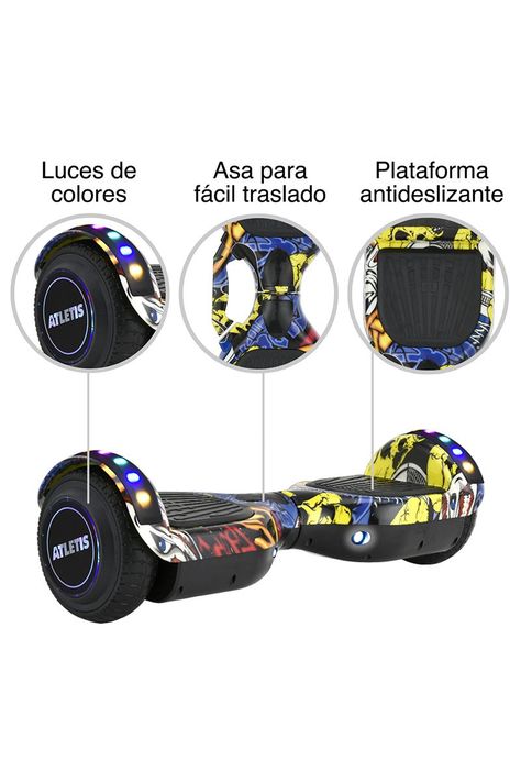 Hoverboard Bluetooth Luces 6,5" 12 Km/h Amarillo-3