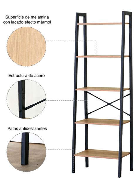 Estante Repisa 5 Niveles 56X37X172 cm Industrial-4