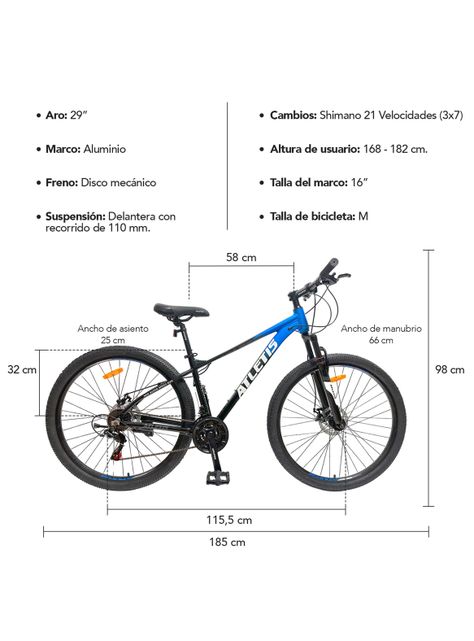 Bicicleta Mountain Bike Atletis Gravity Azul 29"-7