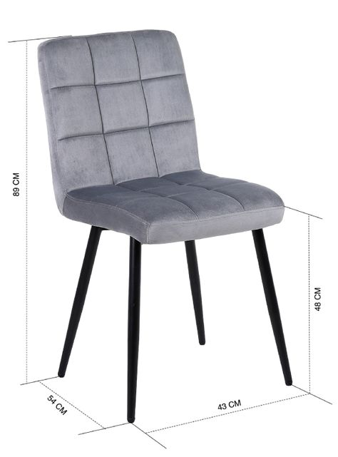 Pack de 4 Sillas de Comedor Modernas Novahus Velvet Gris-7