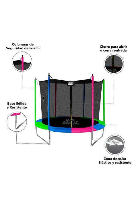 Cama Elástica 244 cm (8 Ft) Negro-3