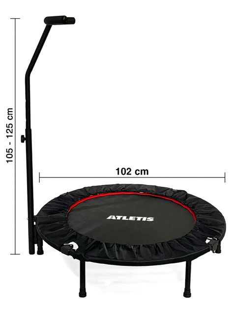 Trampolín con Barra 1,02 Metros Pro Fitness Negro-2
