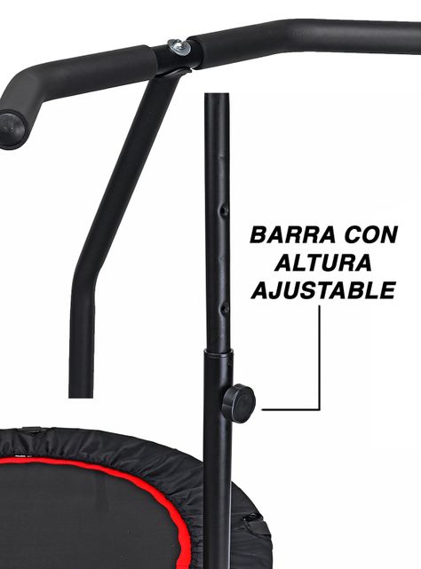 Trampolín con Barra 1,02 Metros Pro Fitness Negro-3