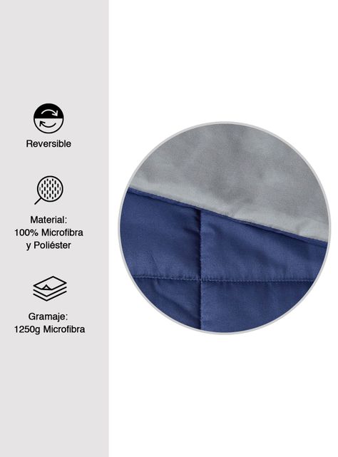 Plumón Reversible Marnie 2 Plazas Azul-2