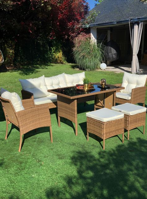 JUEGO DE COMEDOR TERRAZA 7 PERSONAS TOSCANA PE RATTAN CAFÉ-0