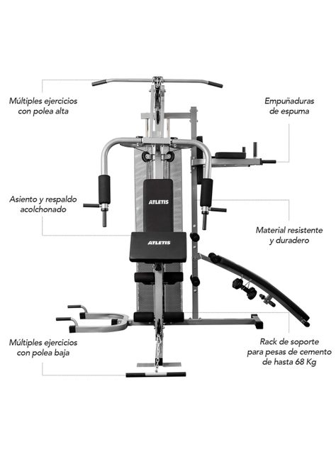 Home Gym Tres Estaciones TF-7005A Gris-2