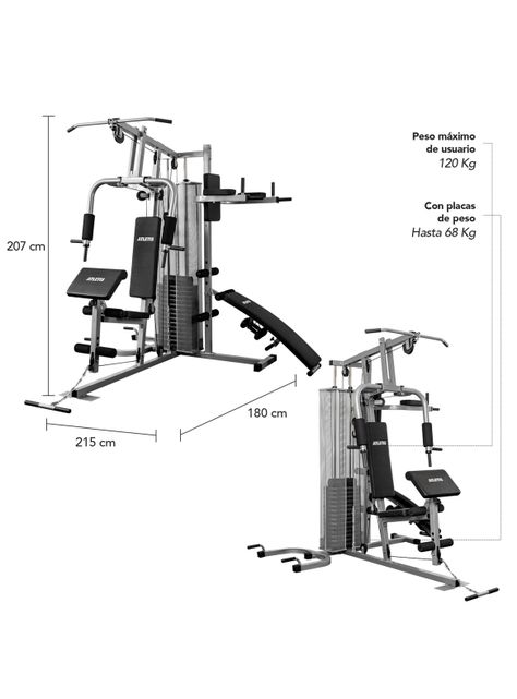 Home Gym Tres Estaciones TF-7005A Gris-1