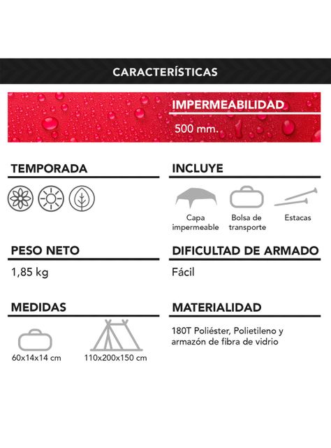 Carpa 2 Personas Camping Outdoor Burdeo-7