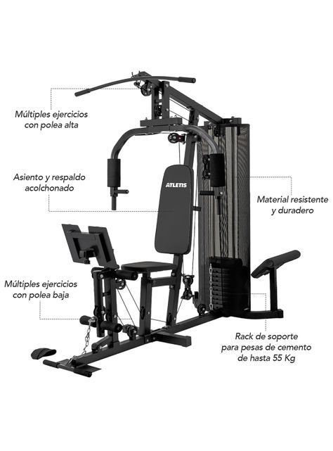 Home Gym Multifuncional 55Kg Xtreme Force 300 Pro-2