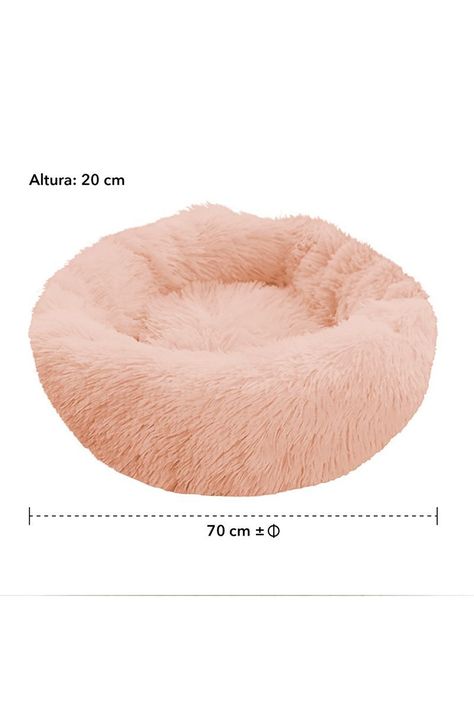 Cama Mascotas Antiestres Circular Felpa L Damasco-2
