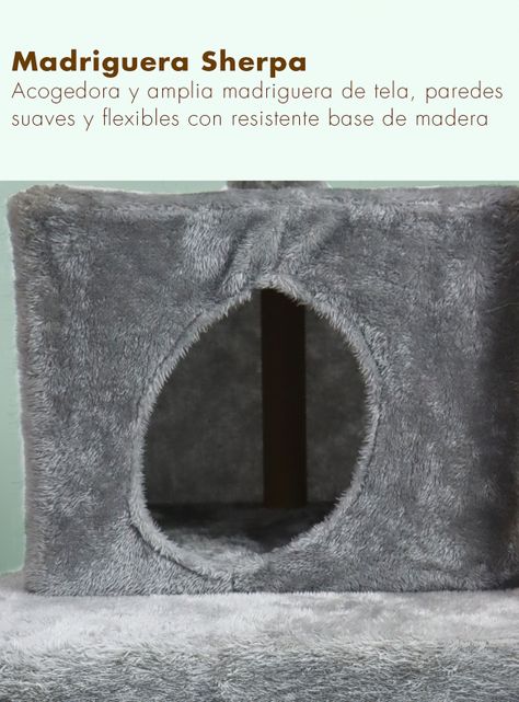 Gimnasio Rascador Para Gatos Interact 140cm Gris-4
